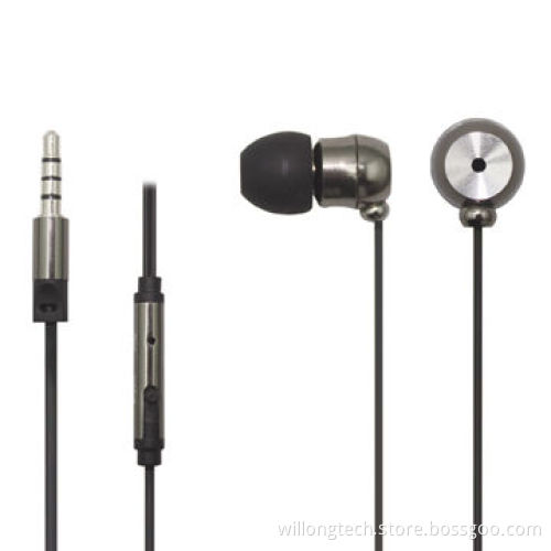 High-end Metal Earphones with Metallic Volume Control and Microphone, CE/RoHS Mark